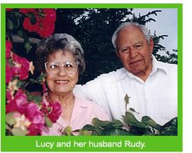 Lucy with her husband Rudy.